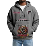 Atlanta Falcons x Mascot Quarter-Zip Waffle Knit Hoodie Custom Your Name