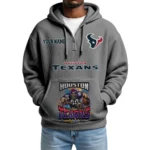 Houston Texans x Mascot Quarter-Zip Waffle Knit Hoodie Custom Your Name