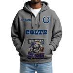 Indianapolis Colts x Mascot Quarter-Zip Waffle Knit Hoodie Custom Your Name