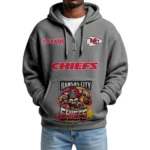 Kansas City Chiefs x Mascot Quarter-Zip Waffle Knit Hoodie Custom Your Name