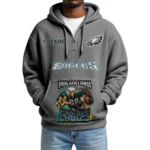 Philadelphia Eagles x Mascot Quarter-Zip Waffle Knit Hoodie Custom Your Name