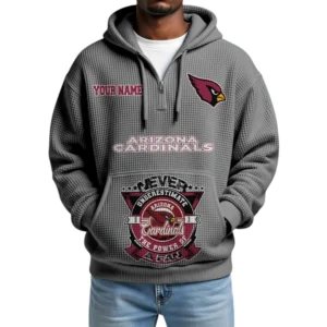 Arizona Cardinals x Quarter-Zip Waffle Knit Hoodie Customize Your Name