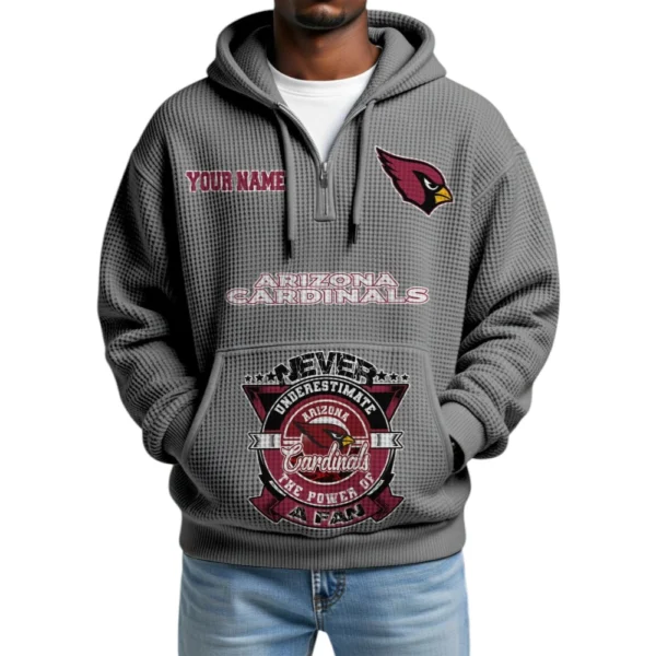 Arizona Cardinals x Quarter-Zip Waffle Knit Hoodie Customize Your Name
