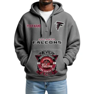 Atlanta Falcons x Quarter-Zip Waffle Knit Hoodie Customize Your Name