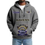Baltimore Ravens x Quarter-Zip Waffle Knit Hoodie Customize Your Name