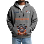 Denver Broncos x Quarter-Zip Waffle Knit Hoodie Customize Your Name