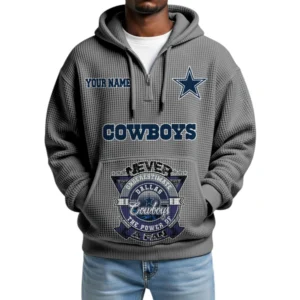 Dallas Cowboys x Quarter-Zip Waffle Knit Hoodie Customize Your Name
