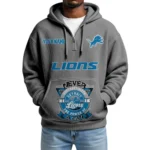 Detroit Lions x Quarter-Zip Waffle Knit Hoodie Customize Your Name