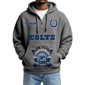 Indianapolis Colts x Quarter-Zip Waffle Knit Hoodie Customize Your Name