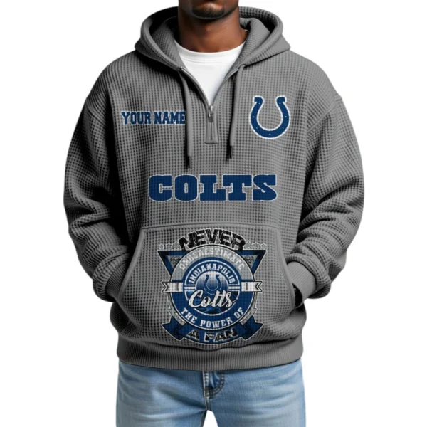 Indianapolis Colts x Quarter-Zip Waffle Knit Hoodie Customize Your Name