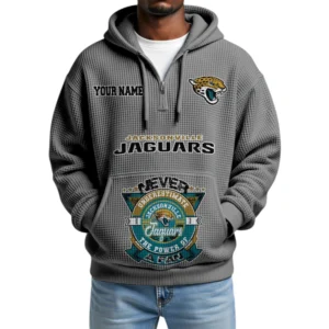 Jacksonville Jaguars x Quarter-Zip Waffle Knit Hoodie Customize Your Name