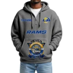 Los Angeles Rams x Quarter-Zip Waffle Knit Hoodie Customize Your Name