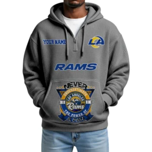 Los Angeles Rams x Quarter-Zip Waffle Knit Hoodie Customize Your Name
