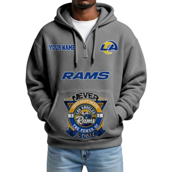 Los Angeles Rams x Quarter-Zip Waffle Knit Hoodie Customize Your Name