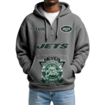 New York Jets x Quarter-Zip Waffle Knit Hoodie Customize Your Name