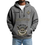 New Orleans Saints x Quarter-Zip Waffle Knit Hoodie Customize Your Name