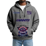 New York Giants x Quarter-Zip Waffle Knit Hoodie Customize Your Name