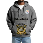 Pittsburgh Steelers x Quarter-Zip Waffle Knit Hoodie Customize Your Name