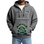 Seattle Seahawks x Quarter-Zip Waffle Knit Hoodie Customize Your Name