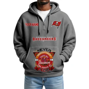 Tampa Bay Buccaneers x Quarter-Zip Waffle Knit Hoodie Customize Your Name