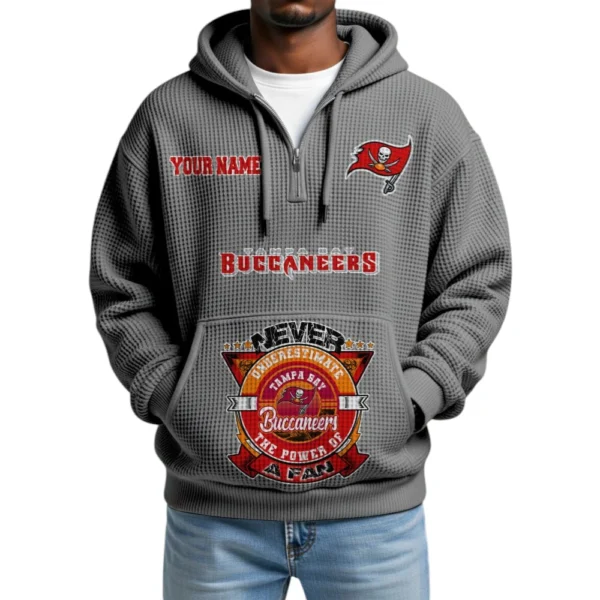 Tampa Bay Buccaneers x Quarter-Zip Waffle Knit Hoodie Customize Your Name