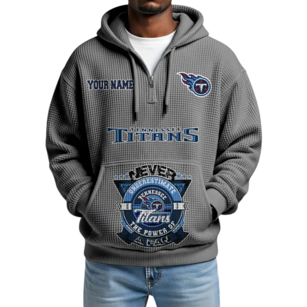 Tennessee Titans x Quarter-Zip Waffle Knit Hoodie Customize Your Name