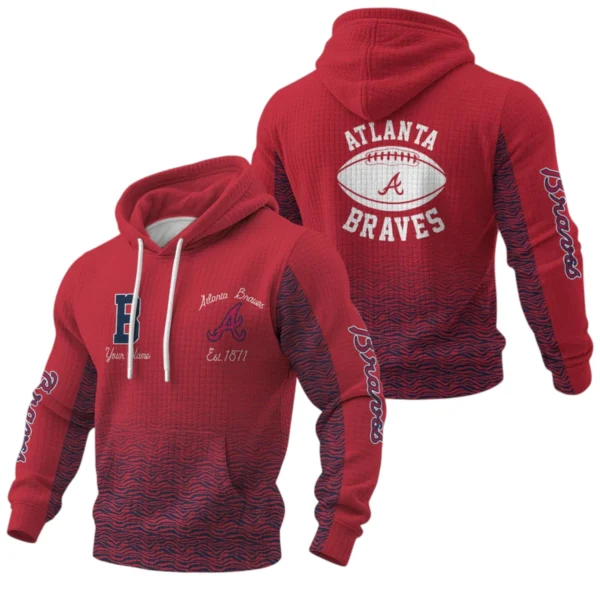Atlanta Braves Waffle Pullover Hoodie Custom Your Name