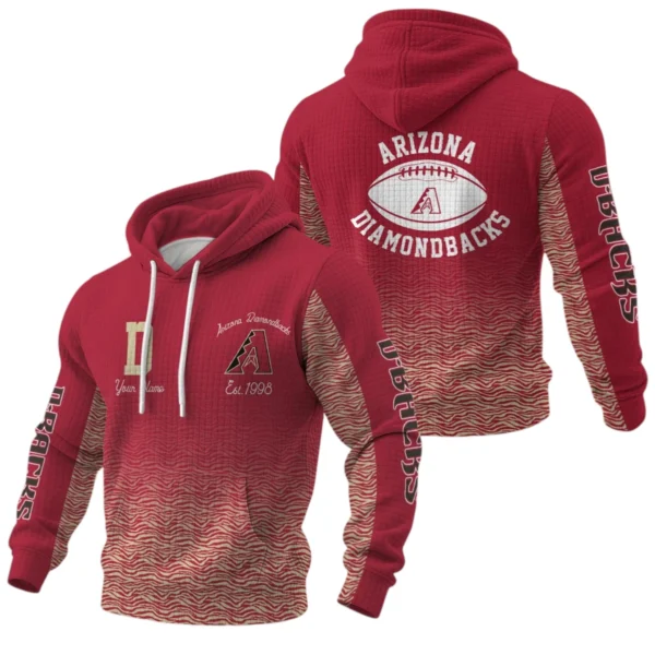 Arizona Diamondbacks Waffle Pullover Hoodie Custom Your Name