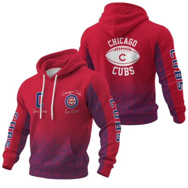 Chicago Cubs Waffle Pullover Hoodie Custom Your Name