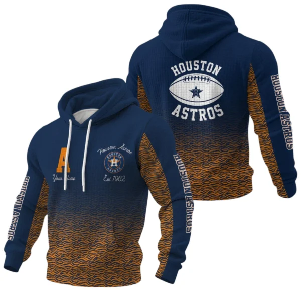 Houston Astros Waffle Pullover Hoodie Custom Your Name