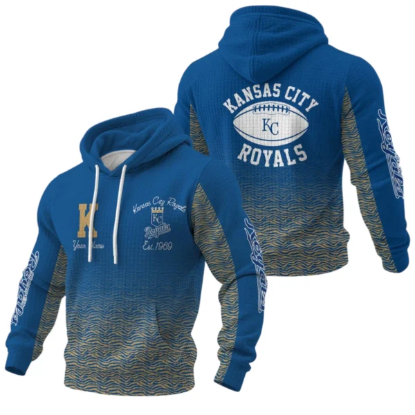 Kansas City Royals Waffle Pullover Hoodie Custom Your Name