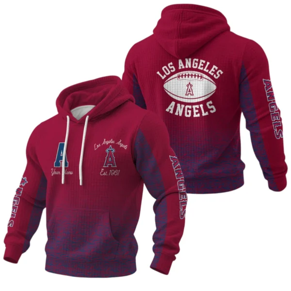 Los Angeles Angels Waffle Pullover Hoodie Custom Your Name