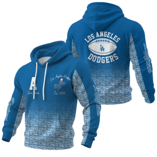 Los Angeles Dodgers Waffle Pullover Hoodie Custom Your Name