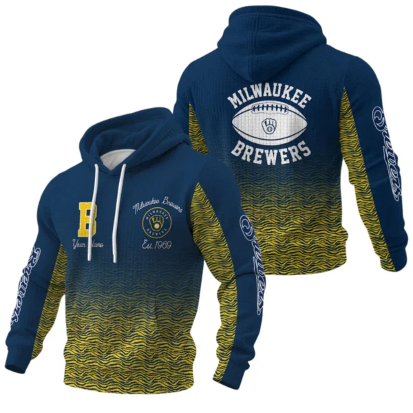 Milwaukee Brewers Waffle Pullover Hoodie Custom Your Name