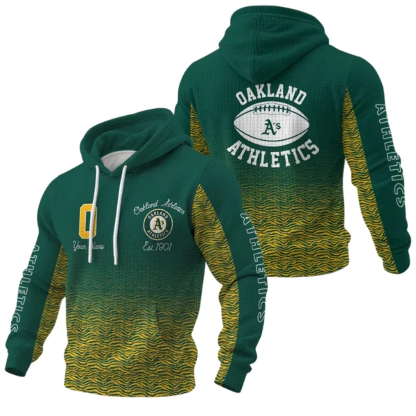 Oakland Athletics Waffle Pullover Hoodie Custom Your Name