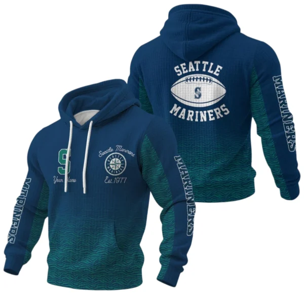 Seattle Mariners Waffle Pullover Hoodie Custom Your Name