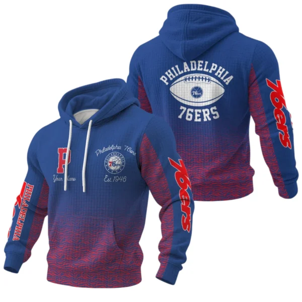 Philadelphia 76ers Waffle Pullover Hoodie Custom Your Name