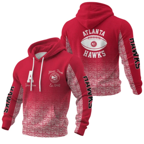Atlanta Hawks Waffle Pullover Hoodie Custom Your Name