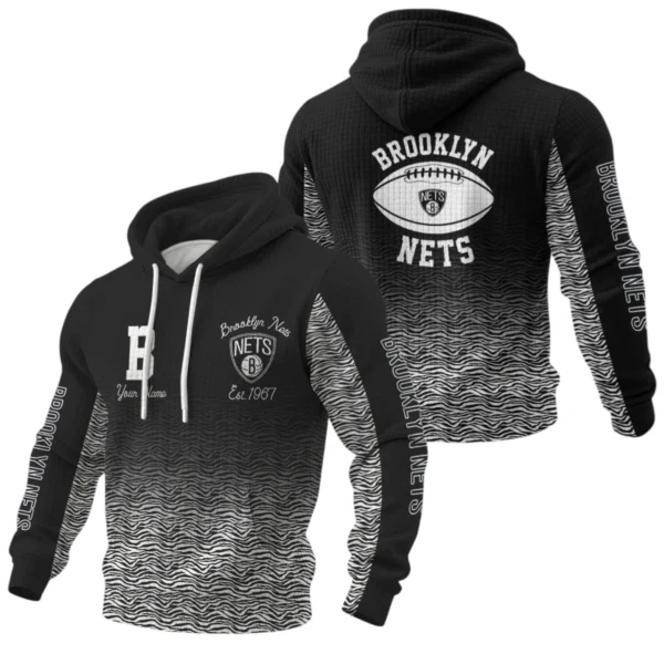 Brooklyn Nets Waffle Pullover Hoodie Custom Your Name