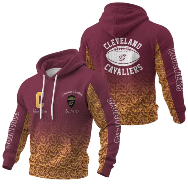 Cleveland Cavaliers Waffle Pullover Hoodie Custom Your Name
