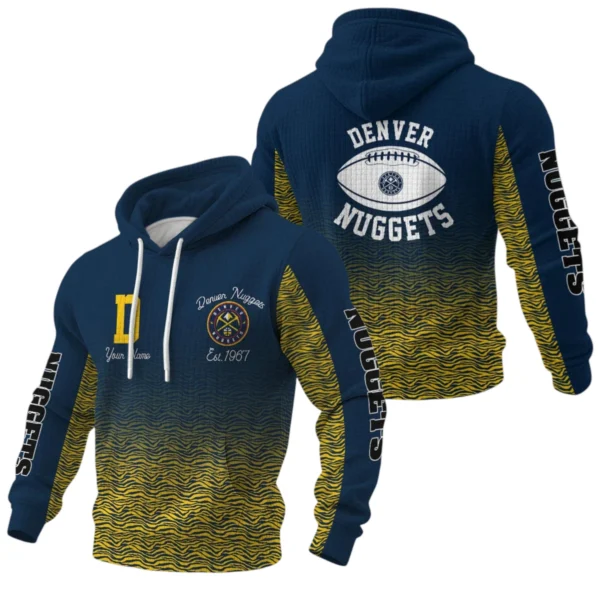 Denver Nuggets Waffle Pullover Hoodie Custom Your Name