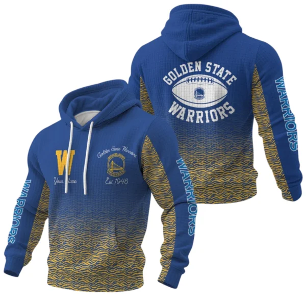 Golden State Warriors Waffle Pullover Hoodie Custom Your Name