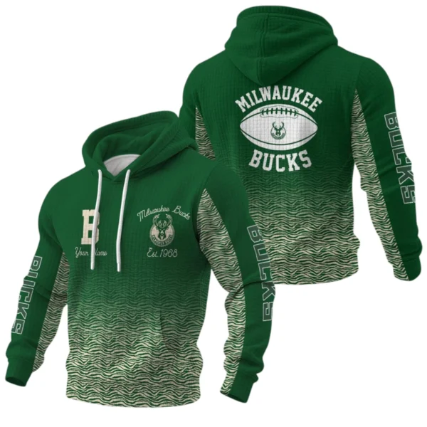 Milwaukee Bucks Waffle Pullover Hoodie Custom Your Name