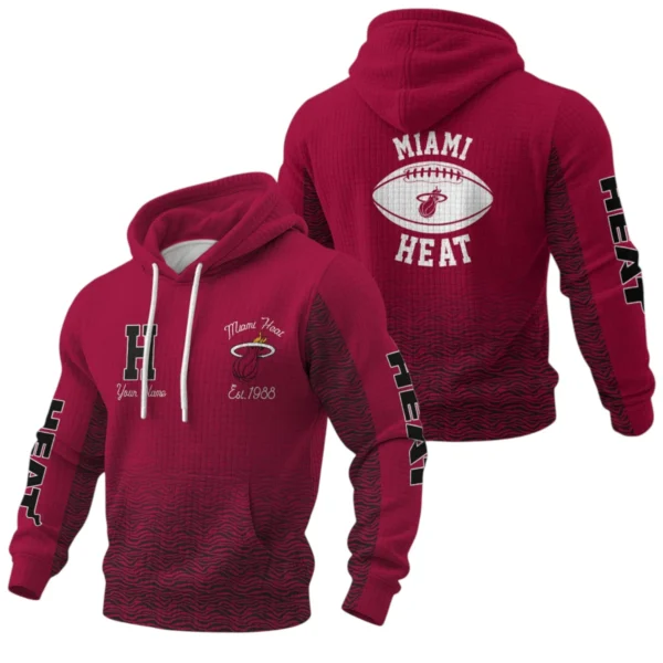 Miami Heat Waffle Pullover Hoodie Custom Your Name