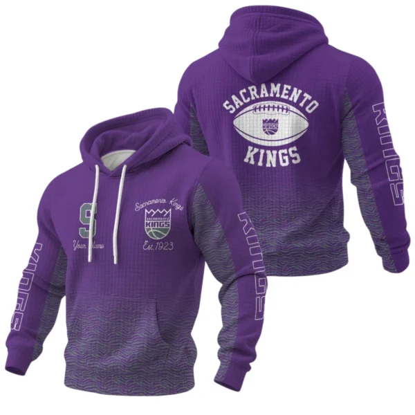 Sacramento Kings Waffle Pullover Hoodie Custom Your Name