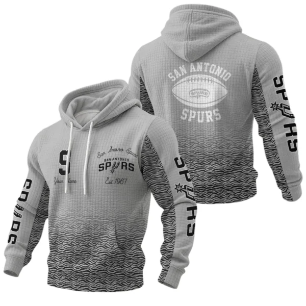 San Antonio Spurs Waffle Pullover Hoodie Custom Your Name