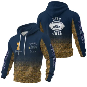 Utah Jazz Waffle Pullover Hoodie Custom Your Name