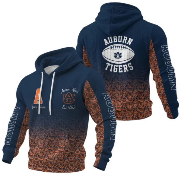 Auburn Tigers Waffle Pullover Hoodie Custom Your Name