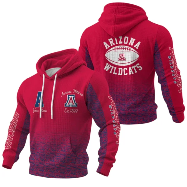 Arizona Wildcats Waffle Pullover Hoodie Custom Your Name