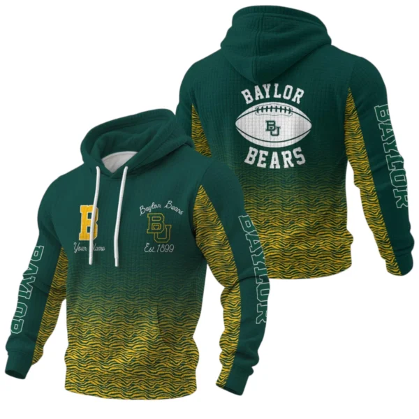 Baylor Bears Waffle Pullover Hoodie Custom Your Name